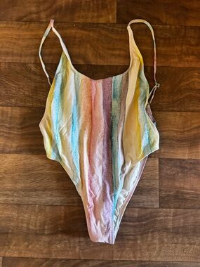 Small Multicolor Striped One-Piece Swimsuit